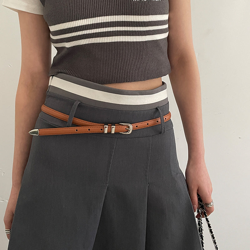Double Stripe Leather Belt