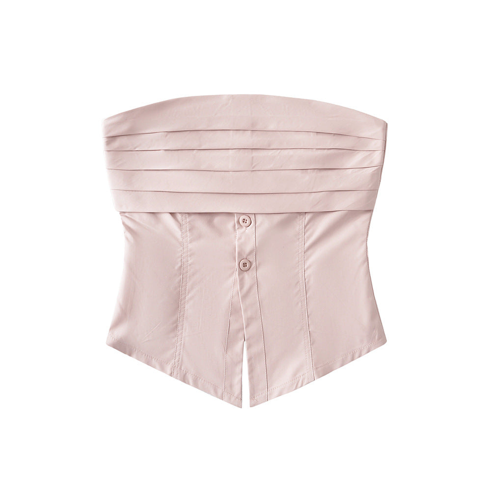Downtown Swagger Pleated Tube Top