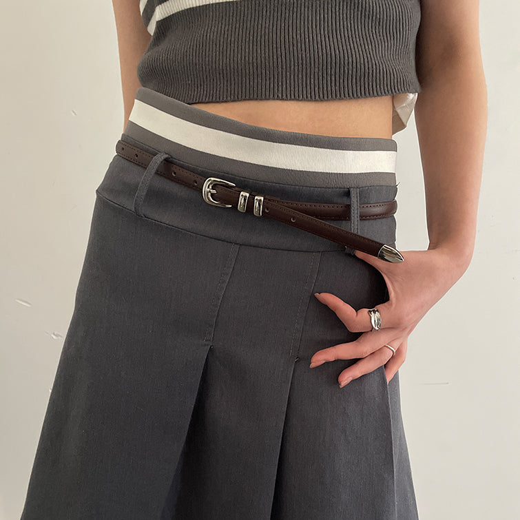 Double Stripe Leather Belt