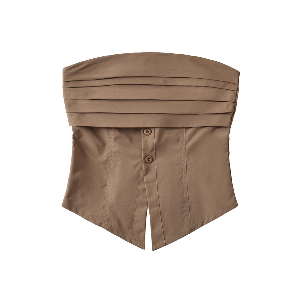 Downtown Swagger Pleated Tube Top