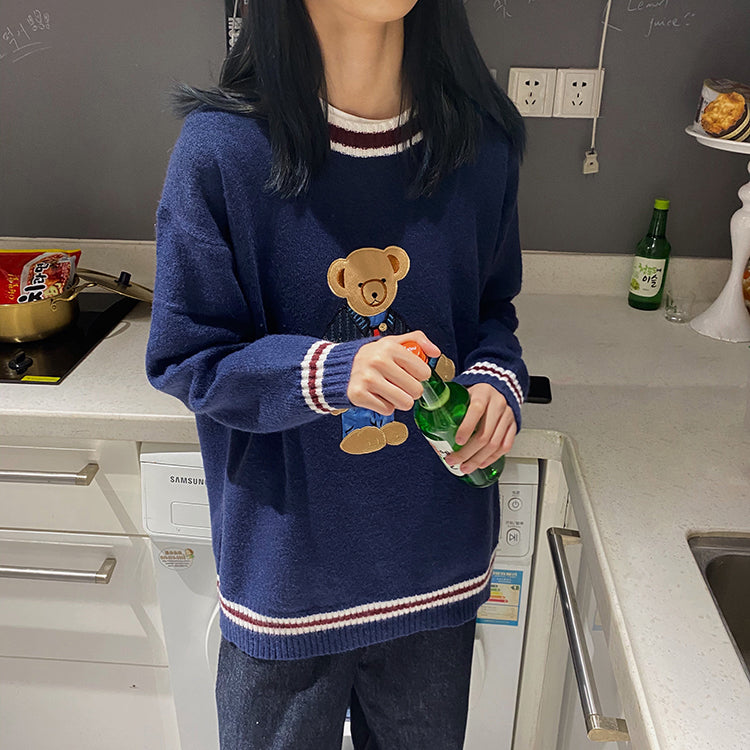 Bear Embroidered Sweater