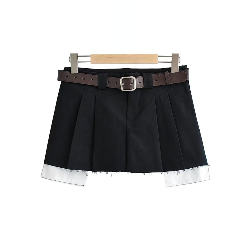 Faye Retro Belt Skirt
