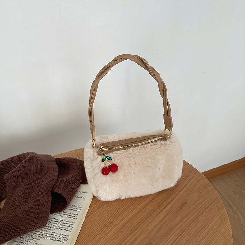 Fluffy Cherry Clutch Bag