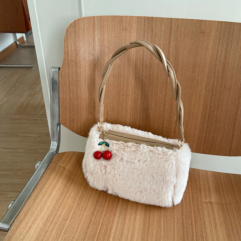Fluffy Cherry Clutch Bag