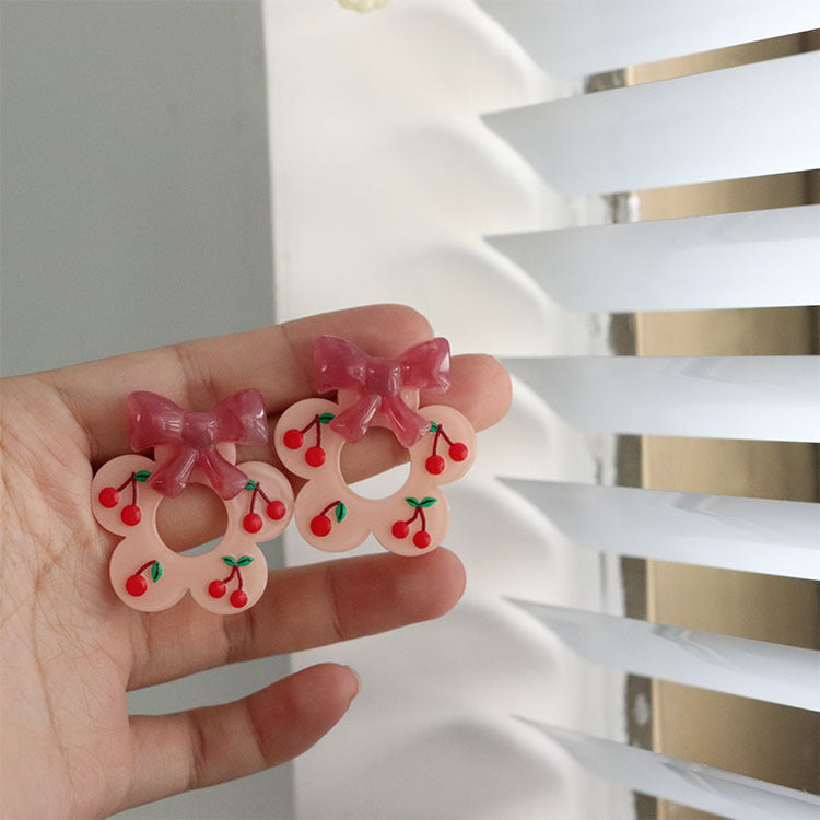 Summer Cherry Arcylic Earrings