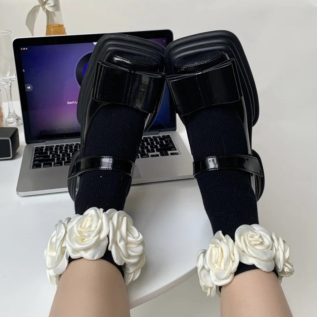 White Flower Socks